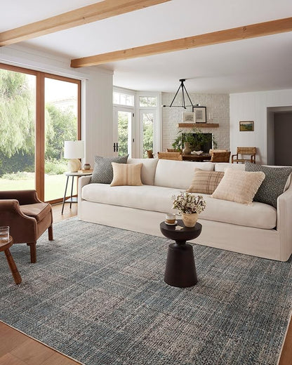 Loloi Angela Rose Ember Collection EMB-09 Denim/Charcoal 5'-3" x 7'-6" Area Rug