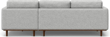 SIMPLIHOME Morrison Right Sectional Sofa in Woven-Blend Recycled Polyester Fabric, Mist Grey, 102-inches Wide, L-Shaped Couch with Right Chaise for the Living Room and Family Room