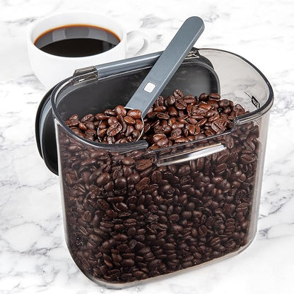 Progressive International ProKeeper+ Clear Plastic Airtight Food Baker's Kitchen Storage Organization Container Canister Set with Magnetic Accessories, 2- Piece Set (Coffee 2-Quart)