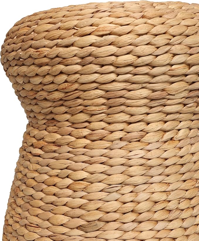 JONATHAN Y TBL2502A Alberto 18.5" Modern Bohemian Hand-Woven Hyacinth Mushroom Ottoman for Living Room, Bedroom, Entryway, Foyer, Natural Seagrass Foot Stool, Handwoven Footrest, Natural