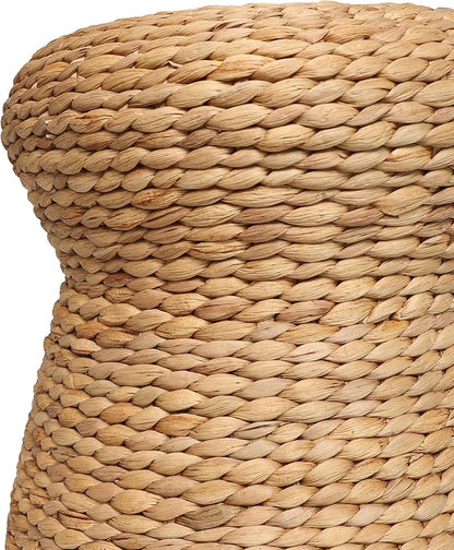 JONATHAN Y TBL2502A Alberto 18.5" Modern Bohemian Hand-Woven Hyacinth Mushroom Ottoman for Living Room, Bedroom, Entryway, Foyer, Natural Seagrass Foot Stool, Handwoven Footrest, Natural