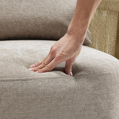 CHITA Braid Swivel Accent Chairs, Modern Comfy FSC Certified Armchair with Paper Cord & Wood Frame for Living Room and Bedroom, Fully Assembled - Linen