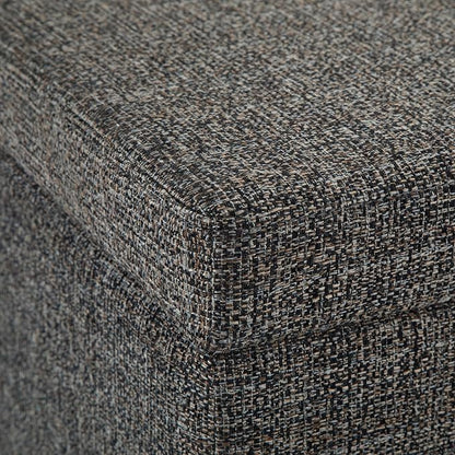 SIMPLIHOME Avalon 48 inch Wide Contemporary Rectangle Storage Ottoman Bench in Dark Grey Tweed Look Fabric, Assembled, For the Living Room, Entryway and Family Room