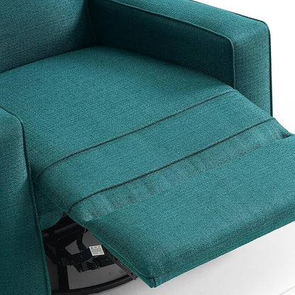 Harkawon Swivel Rocker Recliner Chair, Glider Rocker Recliner, Rocking Chair Nursery, Fabric Chair with High Back, Deep Seat, for Living Room, Bedroom, Green