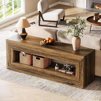 Tribesigns 63" Farmhouse Console Table, Narrow Entryway Sofa Table for Behind Couch, Long Sofa Station, Retro Wooden Entryway Accent Furniture for Living Room, Hallway, Entry, Brown