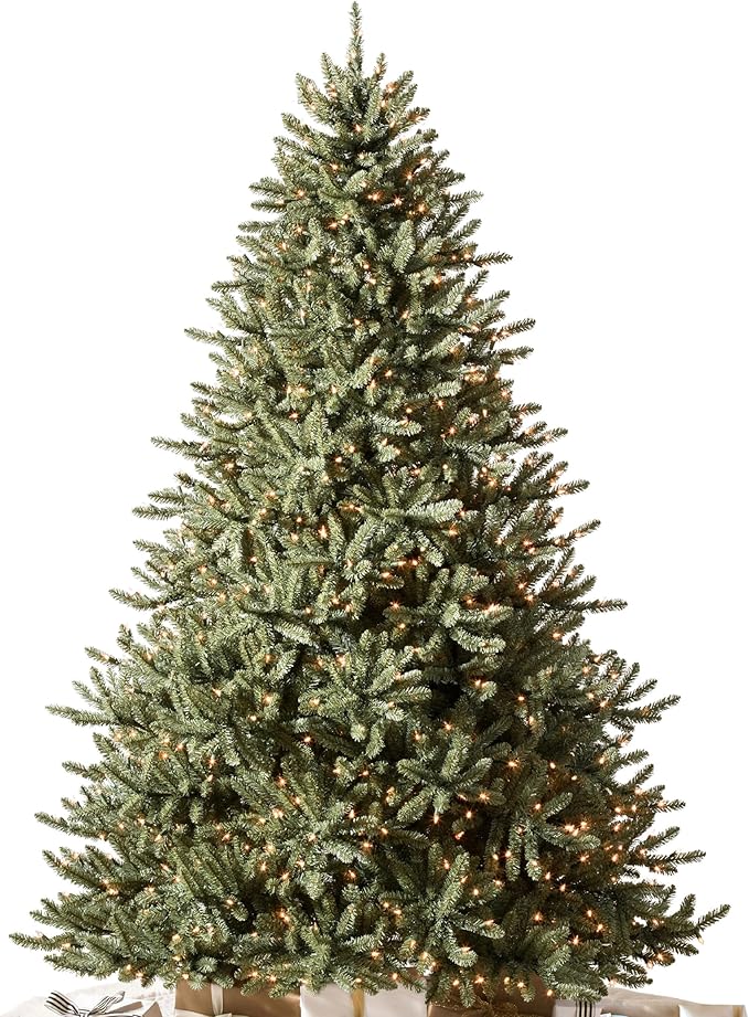 Balsam Hill 6.5ft Pre-Lit Classic Blue Spruce - Artificial Christmas Tree with 2144+ Tips, 700 Clear Incandescent Lights, Easy Plug Technology & Premium Stand for Indoor Holiday Decorating