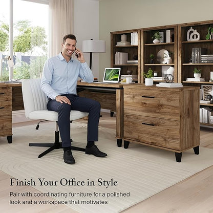 Bush Furniture 2 Drawer Lateral File Cabinet, Letter and Legal-Size Document Storage for Home or Professional Office, Somerset Collection, Fresh Walnut
