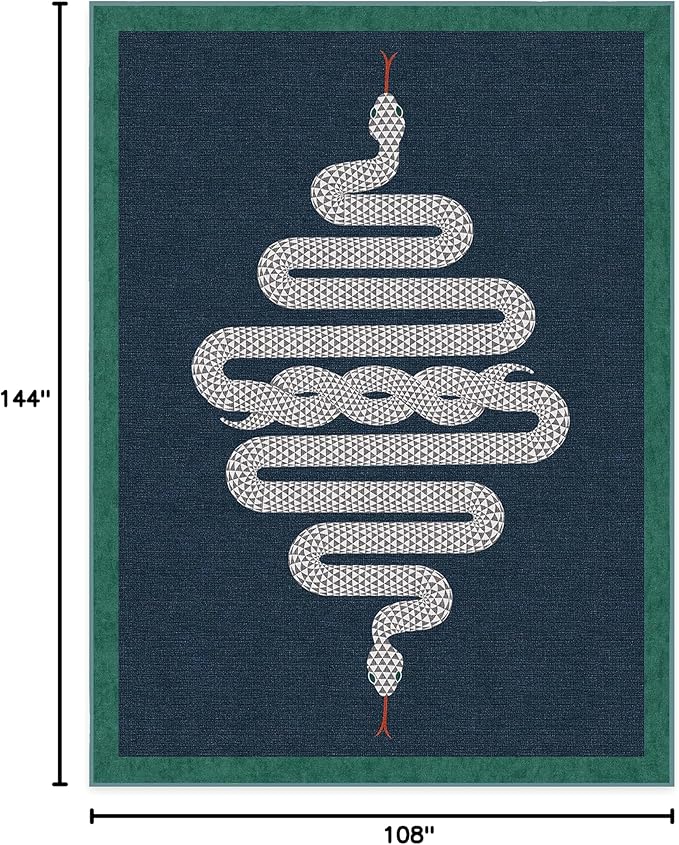 RUGGABLE x Jonathan Adler Machine Washable Modern Area Rug – Venom Sapphire 9x12, Stain-Resistant, Non-Slip – Large Rugs for Living Room, Bedroom, Hallway, Entryway & Office–with Cushioned Pad