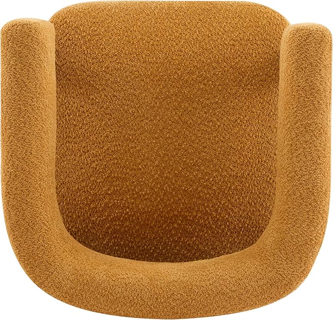 GDFStudio Boucle Upholstered Accent Chair,Cozy Modern Armchair with Spring Cushion & Rubber Wood Frame,Comfortable Mid-Century Lounge Chair Seating for Living Room, Bedroom, Office, Yellow
