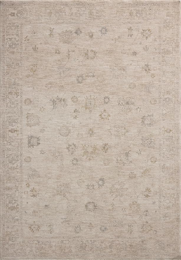 Loloi Chris Loves Julia Louisa Collection LOI-01 Oatmeal/Stone 2'-7" x 12'-0", .38" Pile Height, Runner Rug