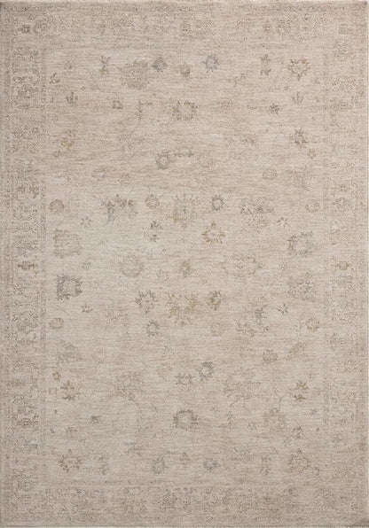 Loloi Chris Loves Julia Louisa Collection LOI-01 Oatmeal/Stone 9'-6" x 9'-6", .38" Pile Height, Round Area Rug