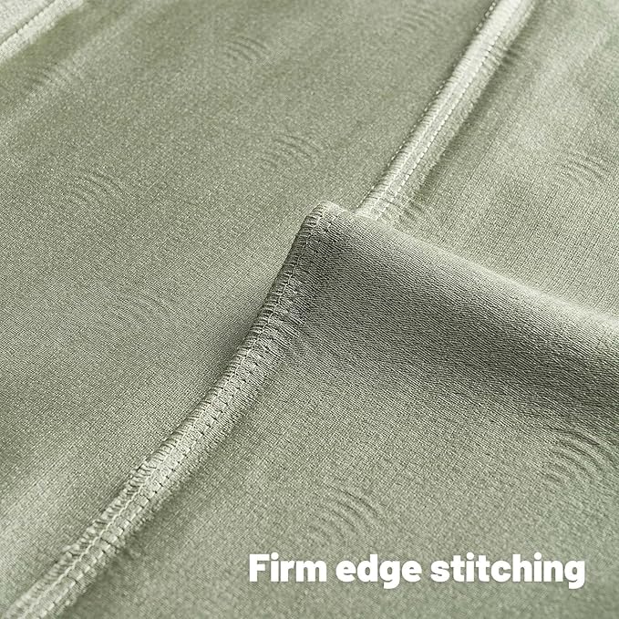 FUTEI Sage Green Chenille Decorative Throw Pillow Covers 12x20 Inch Set of 2,Soft Cozy Striped Geometric Patterns Lumbar Pillow Cases,Modern Home Decor for Couch Bed Living Room