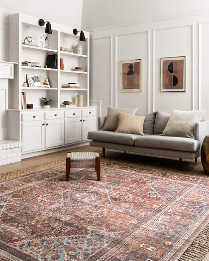 Loloi Loren Collection LQ-13 Brick/Midnight 5'-0" x 7'-6" Area Rug