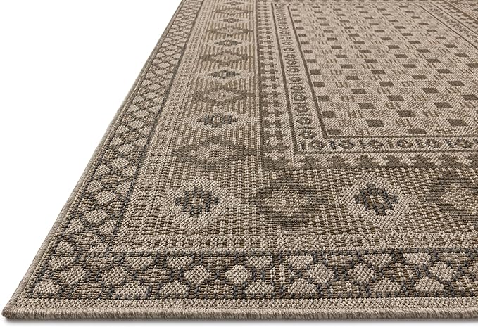 Loloi Chris Loves Julia Providence Collection PRC-07 Dove/Charcoal 7'-6" x 7'-6", .12" Pile Height, Indoor/Outdoor Round Area Rug