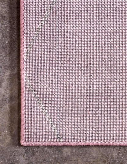 Unique Loom Trellis Frieze Collection Area Rug - Geometric (6' Square, Light Pink/ Ivory)