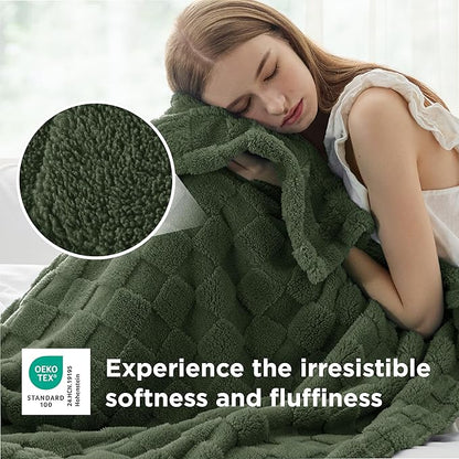 Bedsure GentleSoft Dark Green Throw Blanket for Couch - Super Soft Cozy Blankets Gifts for Women Men Girls, Cute Small Fleece Throws for Bedroom Home Decor, 50x70 Inches