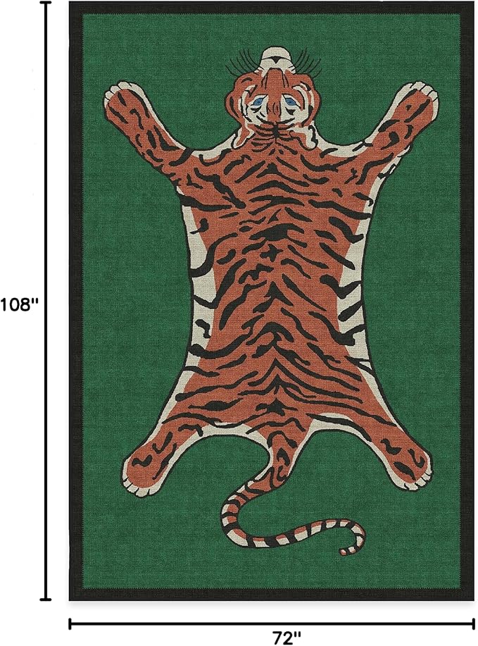 RUGGABLE x Jonathan Adler Machine Washable Modern Area Rug – Tiger Emerald 6x9, Stain-Resistant, Non-Slip – Medium Rugs for Living Room, Bedroom, Hallway, Entryway & Office–with Cushioned Pad