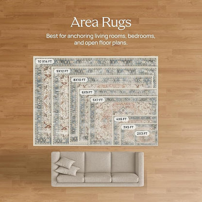 RUGGABLE x Jonathan Adler Machine Washable Modern Area Rug – Inkdrop Copper 10x14, Stain-Resistant, Non-Slip – Large Rugs for Living Room, Bedroom, Hallway, Entryway & Office–with Standard Pad
