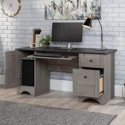 Sauder Miscellaneous Office Computer Desk with Drawers, Mystic Oak Finish