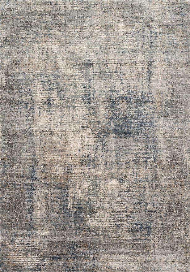 Loloi Teagan Collection TEA-05 Denim/Slate 3'-4" x 5'-7" Accent Rug, Large, Soft Neutral Rug, High-Traffic for Living Room, Bedroom, Home Office, Dining Area