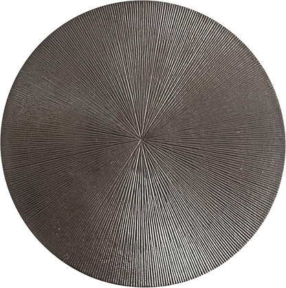 Kate and Laurel Engles Traditional Adjustable-Height Pedestal Side Table, 14 x 14 x 30, Metallic Black, Vintage Round Indoor Metal Plant Stand with Embossed Pattern for Use as Bedroom Nightstand