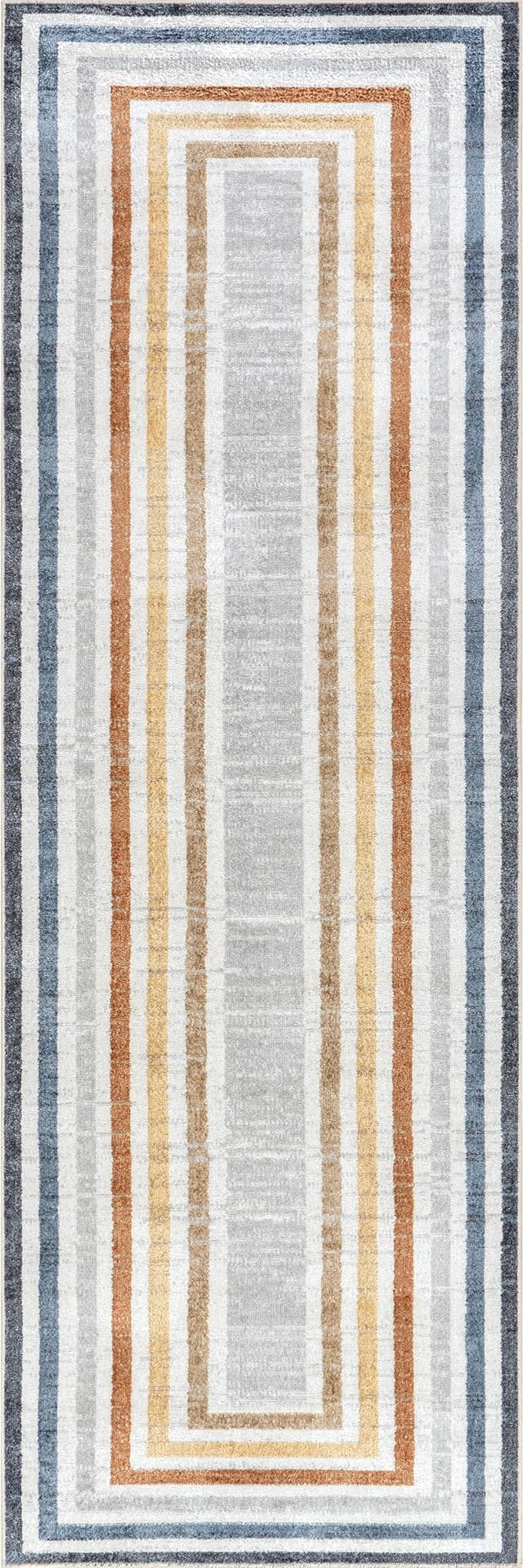 nuLOOM 2'8" x 8' Machine Washable Stain-Resistant Area Rug Low Profile for Living Room, Bedroom, and Dining Room, Alienor Multicolor