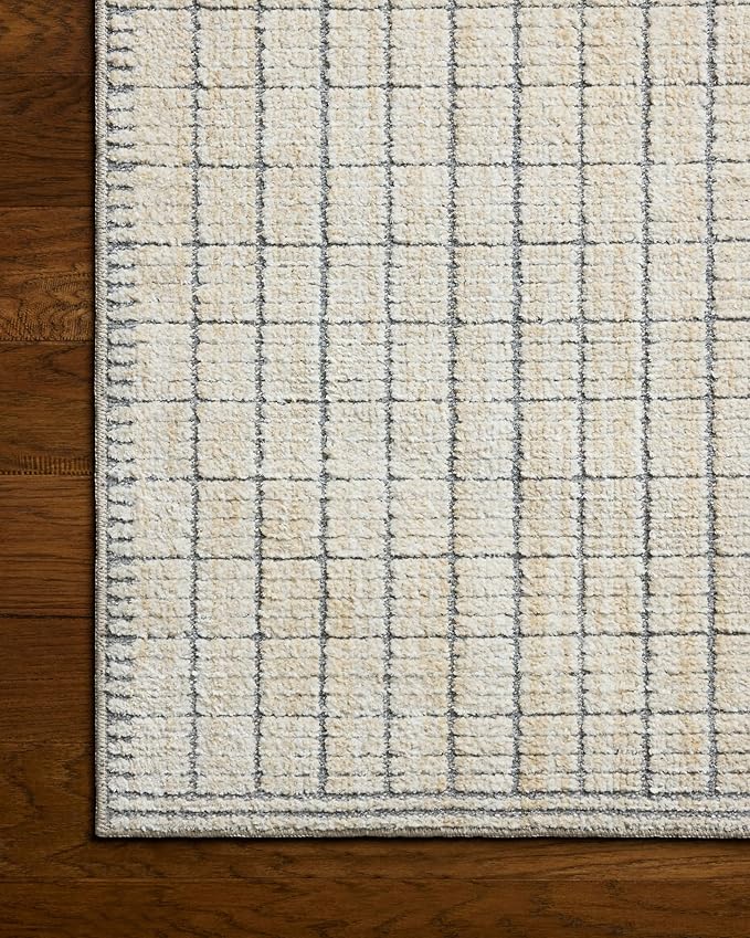Loloi Amber Lewis Bexley Collection BEX-04 Slate/Natural 2'-7" x 8'-0" Runner Rug Neutral, Textured, Living, Bedroom, Dining, Carpet