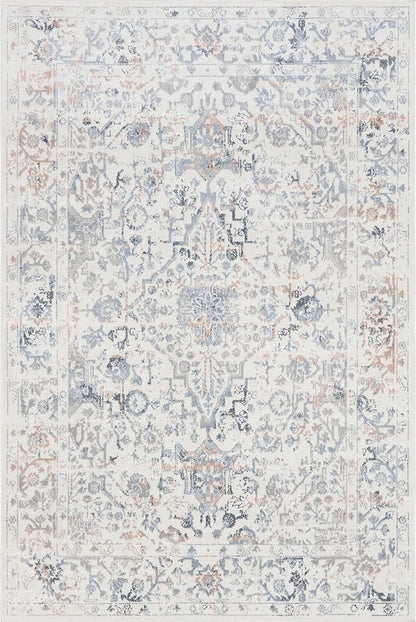 nuLOOM Everlee Medallion 2x6 Machine Washable Runner Rug for Living Room Bedroom Dining Room Entryway Hallway Kitchen, Blue/Ivory