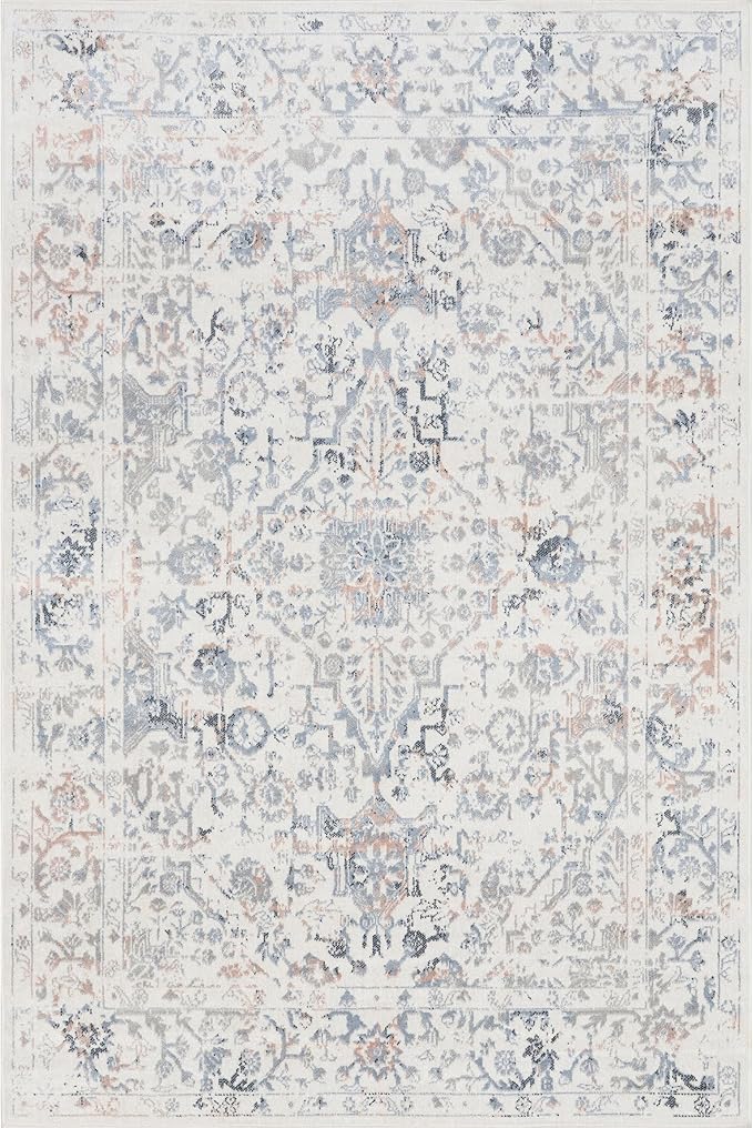 nuLOOM 10' x 14' Machine Washable Stain-Resistant Area Rug Medium Profile for Living Room, Bedroom, and Dining Room, Everlee Blue