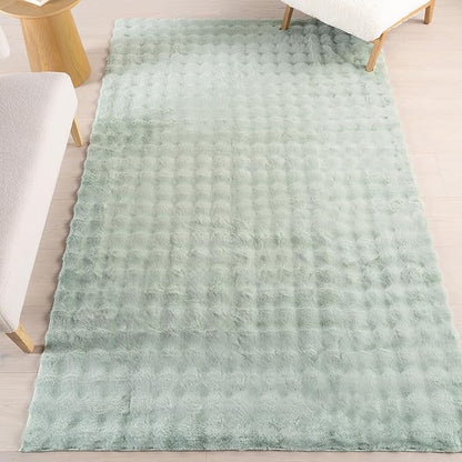 nuLOOM 3'9" x 6' Cozy Plush Area Rug, Machine Washable, Non-Slip, Soft Fluffy Shag Carpet for Living Room Bedroom Kids Room Nursery Home Decor, Jeni Green