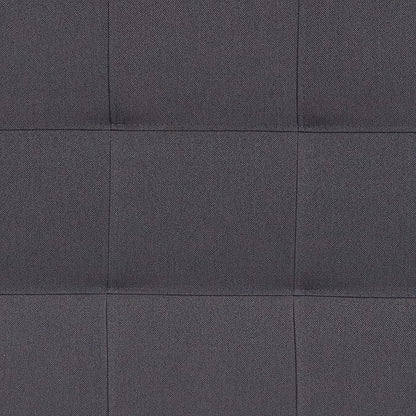EMMA + OLIVER Quilted Tufted Upholstered Twin Size Headboard in Dark Gray Fabric