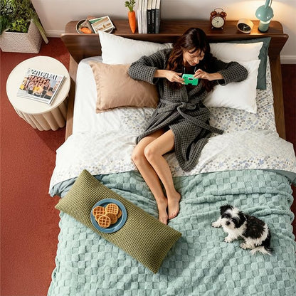 Bedsure GentleSoft King Size Blanket for Bed - Super Soft Cozy Blankets for Women Men Girls, Large Fuzzy Fleece Throw for Bedroom Decor, Sage Green,108x90 Inches