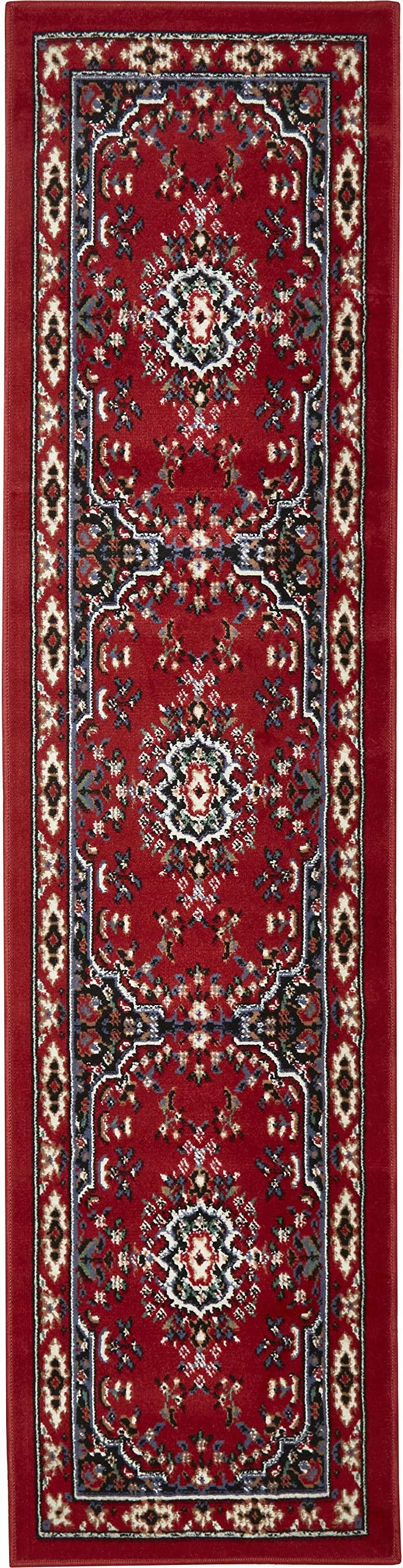Home Dynamix Premium Sakarya Traditional Medallion Border Area Rug, Claret, 1'9"x7'2" Runner