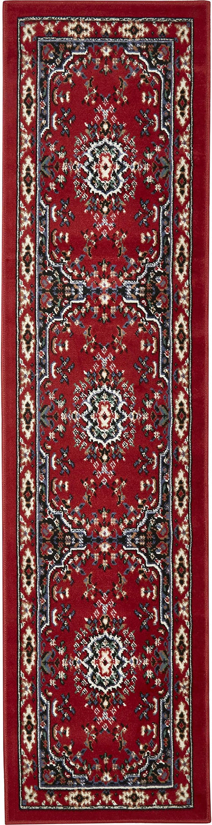 Home Dynamix Premium Sakarya Traditional Medallion Border Area Rug, Claret, 1'9"x7'2" Runner