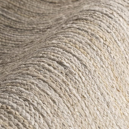nuLOOM 5 Round Rigo Jute Hand Woven Area Rug, Off White, Solid Farmhouse Design, Natural Fiber, For Bedroom, Living Room, Dining Room, Hallway, Office, Kitchen, Entryway