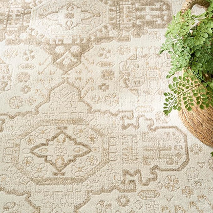 Nourison Home Pardis Ivory Beige 4' x 6' Area Rug - Easy Clean, Non Shedding, Bed Room, Living Room, Dining Room, Kitchen (4' x 6')