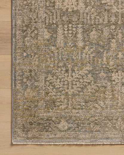 Loloi Magnolia Home by Joanna Gaines Junie Collection JUE-02 Moss/Natural 9'-6" x 9'-6", .38" Pile Height, Round Area Rug