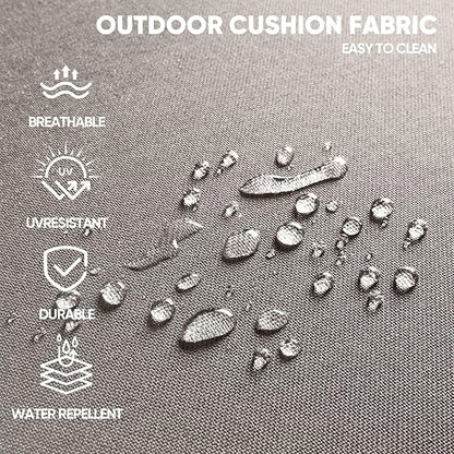 Swivel Patio Chairs Set of 3 with 6" Thick Cushion - Wicker Outdoor Swivel Rocker Patio Chairs with Side Table, High Back Comfortable Outdoor Glider Chairs - Brown Wicker | Grey Cushions