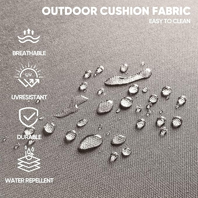 Swivel Patio Chairs Sofa Set of 5 with 6" Thick Cushion - Wicker Outdoor Swivel Rocker Patio Chair with Side Table, High Back Comfortable Outdoor Glider Chairs - Grey Wicker - Grey Cushions