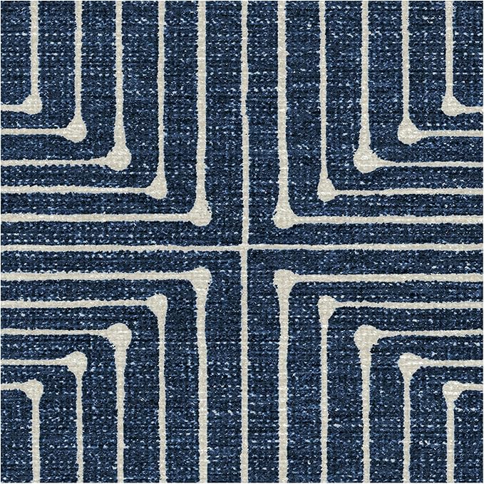 RUGGABLE x Jonathan Adler Machine Washable Modern Area Rug – Inkdrop Lapis Blue 10x14, Stain-Resistant, Non-Slip – Large Rugs for Living Room, Bedroom, Hallway, Entryway & Office–with Standard Pad