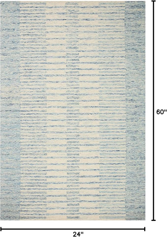 Loloi Chris Loves Julia Chris Collection CHR-01 Ivory/Denim 2'-0'' x 5'-0'', .50" Pile Height, Accent Rug
