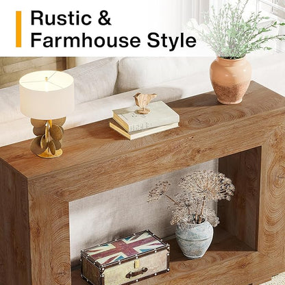 Tribesigns Farmhouse Console Table, 47 Inches Entryway Console Table with Storage, Industrial Hallway Accent Table for Living Room, Entrance