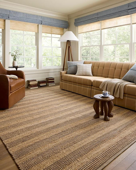 Loloi Chris Loves Julia Judy Collection JUD-06 Natural/Chocolate 7'-9" x 9'-9" Area Rug