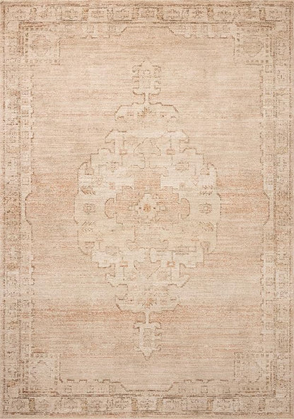 Loloi Chris Loves Julia Palma Collection PLM-02 Spice/Natural 5'-3" x 7'-6" Area Rug Vintage Style Boho Living Room Bedroom Carpet