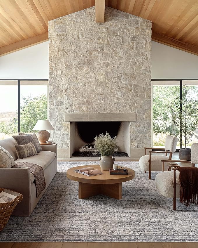 Loloi Amber Lewis Alie Collection ALE-03 Charcoal/Dove 9'-6'' x 13'-1'', .13'' Pile Height, Area Rug