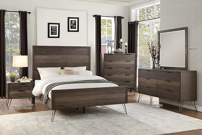 Lexicon Leavitt Panel Bed, Cal King, Gray