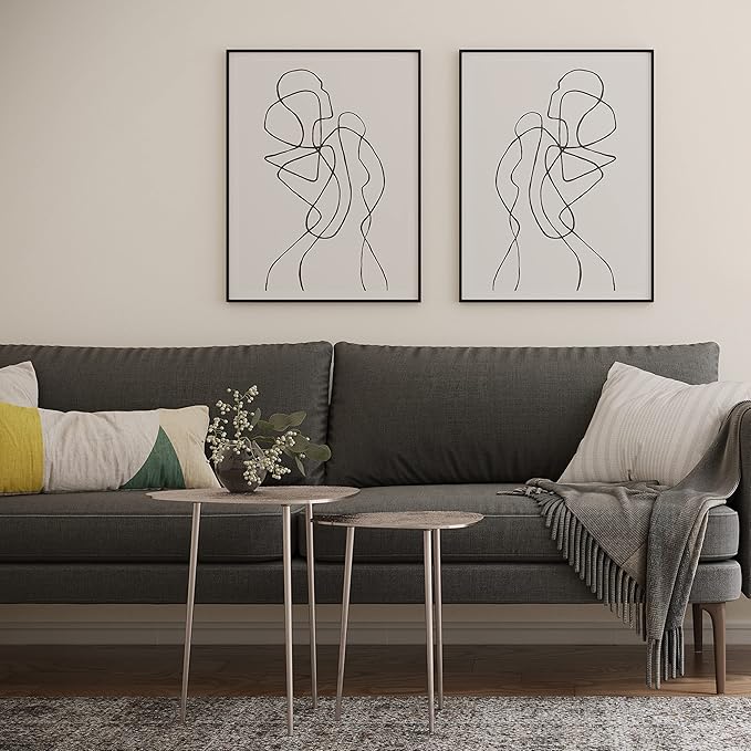 SIMPLIHOME Shelton Contemporary 20 inch Wide Metal 2 Pc Metal Nesting Table in Nickel for the Living Room and Bedroom
