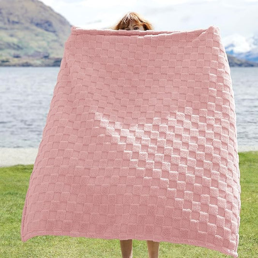 Bedsure GentleSoft Twin Blanket for Bed Blush Pink - Super Soft Cozy Blankets for Women Men Girls, Cute Fuzzy Fleece Throws for Bedroom Couch, 60x80 Inches