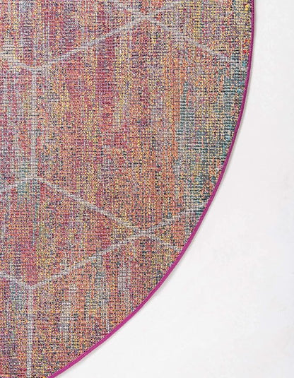 Unique Loom Trellis Frieze Collection Area Rug - Geometric (7' Round, Multi/ Ivory)