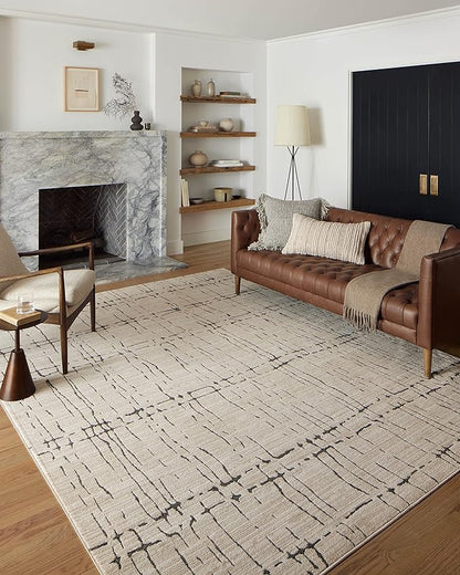 Loloi Darby Collection DAR-06 Sand/Dk. Grey 9'-2" x 13' Area Rug